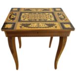 Mid-Century Italian Sorento Music Table - Inlay Marquetry Work to the Lid Opening to Revel