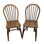 Pair of Antique oak Stick Back Chairs