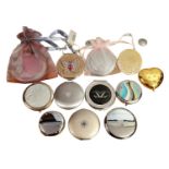 12 x Modern Crystal / Diamante Patterned Compact Hand Mirrors