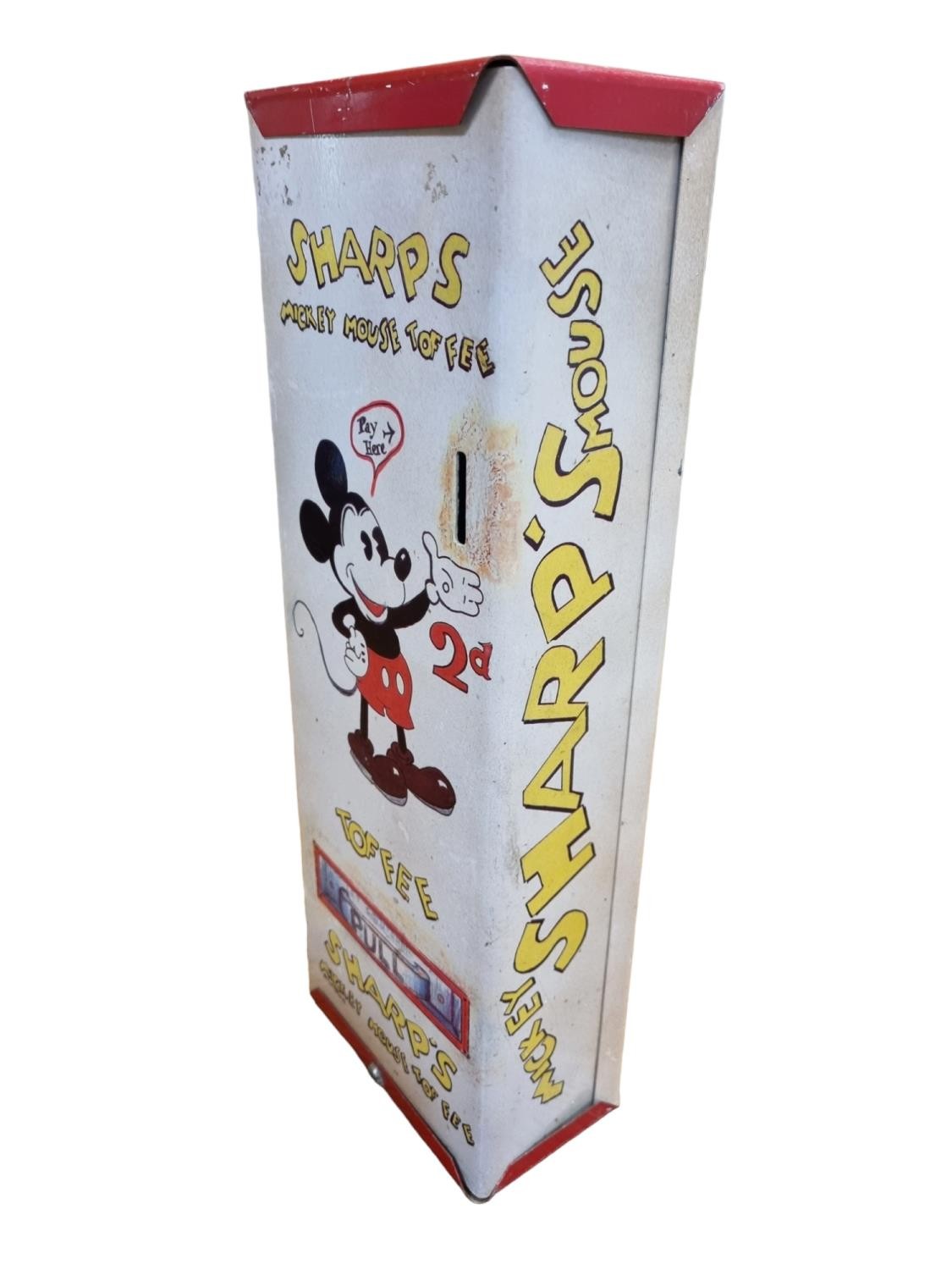 Disney: Rare Vintage Tinplate Sharps Mickey Mouse Toffee Dispenser Tin + 2 Modern McVites Mickey & - Image 3 of 3