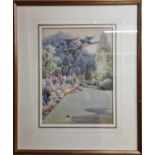 Framed & Glazed Contemporary Water Colour Depicting Floral Scene, Signed Hailey Bury, Frame 48 x