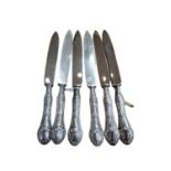 6 x Silver Handled Butter Knives Marked 925