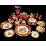 Limoges - 19 x Items of Limoges China Items of Red & Gilt base colours to include Jugs, Tea Pots,