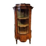 Late 18th Early 19th Century French Rosewood Vitrine with Marquetry Work and Bronze Ormolu Profusely
