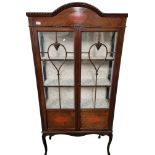 Quality Edwardian Mahogany Display Cabinet on Queen Anne Legs