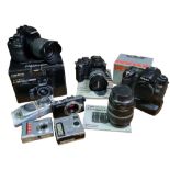 Group of Various Digital Camera's , Modern & Retro + Associated Lenses Al Untested and As Found,