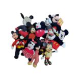 Disney: Group of various small Mickey & Minnie Mouse Soft Toys including Semco examples