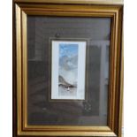 Small Contemporary Watercolour Depicting a Sailing Boat with Mountain Backdrop, Signed KH '89,