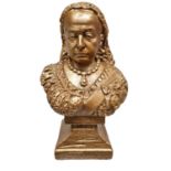 Large Gold Painted Plaster Bust of Queen Victoria