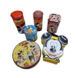 Disney: Collection of 6 Vintage Walt Disney Tins including 2 Money Boxes