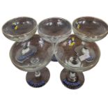 5 x Vintage Babycham Glasses