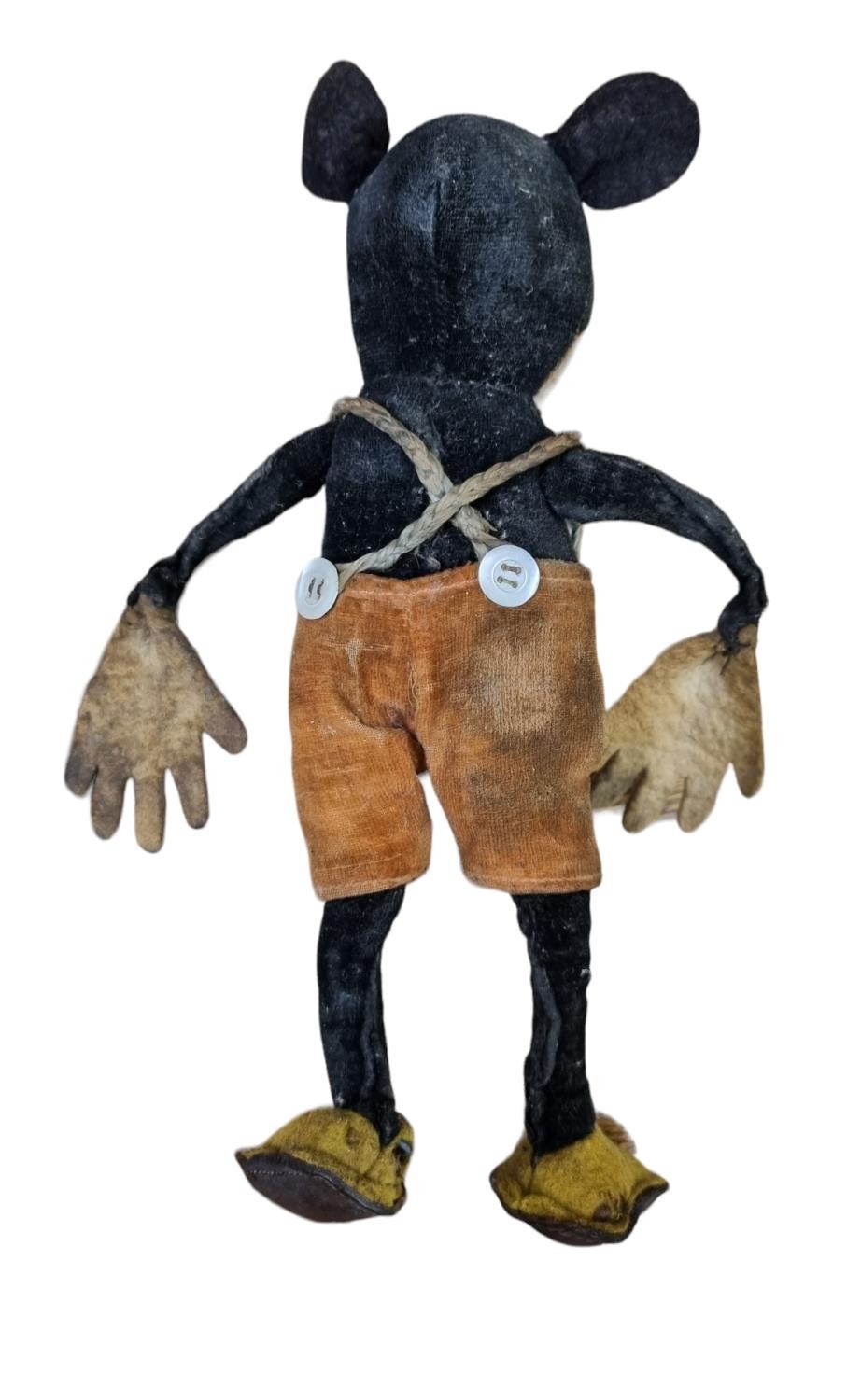 Disney: Rare 1930's Dean's Rag Book Co. 8" Tall Mickey Mouse Soft Toy with Wire Arm & Leg Inserts - Image 2 of 2