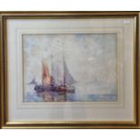 Emily Murray Paterson (RSW) 1855 - 1934, 19th Century Watercolour depicting 3 boats at anchor,