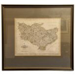 Antique Engraved Map of Kent, Published 1793 by J. Cary - Framed & Glazed - 43cm x 38cm