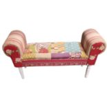 Vintage Upholstered Chaise Style Foot Stool - 54cm Tall, 100cm Wide, 30cm Deep