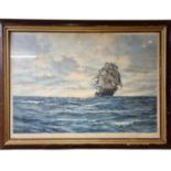 Montague Dawson - FRSA, RSMA (1890 - 1973) British Water Colour Nautical Sailing Ship - Framed &