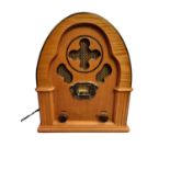 Modern Vintage Style Veneer Wood Cased Radio with USB Input