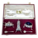 Wakely & Wheeler London 1970 Silver Hallmarked Condiment Set by from Ogden & Sons Harrogate in
