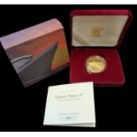 Extremely Rare 22 carat gold Cunard Line Queen Mary 2, 2004 Commemorative Medal, Only 100 Issued