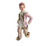 Tall Ceramic Hand Painted Clown - 40cm Tall