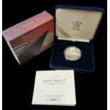 Limited Edition (484 or 2500) 28.28gram 925 Silver proof Cunard Line Queen Mary 2 Official
