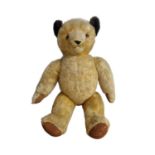 Vintage Chad Valley Teddy Bear with Growler, Reticulating Arms & Legs - Label to the side - 60cm