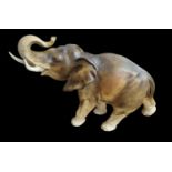 Royal Dux, Very Large Ceramic Elephant - 35cm Tall, 45cm Long