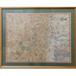 Vintage London Transport Trolleybusses & Trams Map - Original - Framed & Glazed - 68cm x 54cm