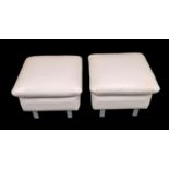 A Pair of Hand Stitched White Leather Footstalls of High Quality