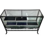 Metal Framed, Glass Shelved Display Cabinet with lockable Glass doors + a Group of Jewellery Display