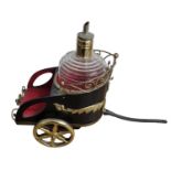 Vintage Novelty Musical Decanter Holder in the Form of a Roman Chariot complete with Decanter