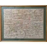 Vintage Original London Transport Central Bus Routes Map by LT Colonel W.R. Mansfield - Framed &