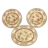 Amtique Copeland Spode Stoneware Plates (2 Small Plates & 1 Serving Plate) with Pheasant Design