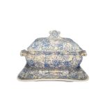 Antique 18th Century Toorak W&S Small Lidded Stoneware Taureen & Tray