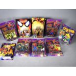 A collection of unopened Toy-Biz Spider-Man action figures, some vintage, to include Hobgoblin