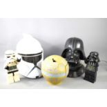 A collection of Star Wars memorabilia to include Clone Trooper voice changer helmet, Storm Trooper