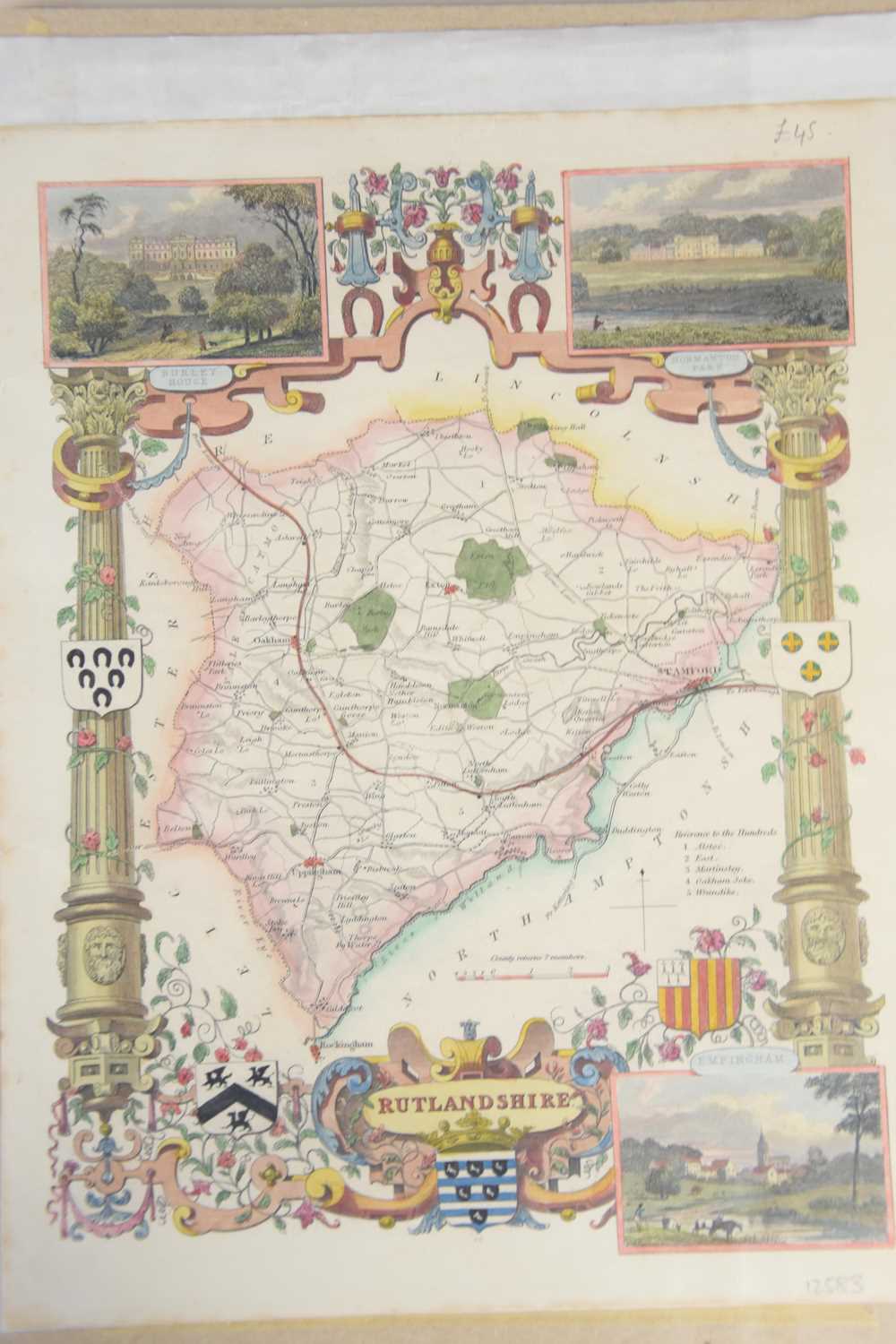 A group of 18th century and later maps, some examples hand coloured to include a map of Rutland sold - Image 3 of 3