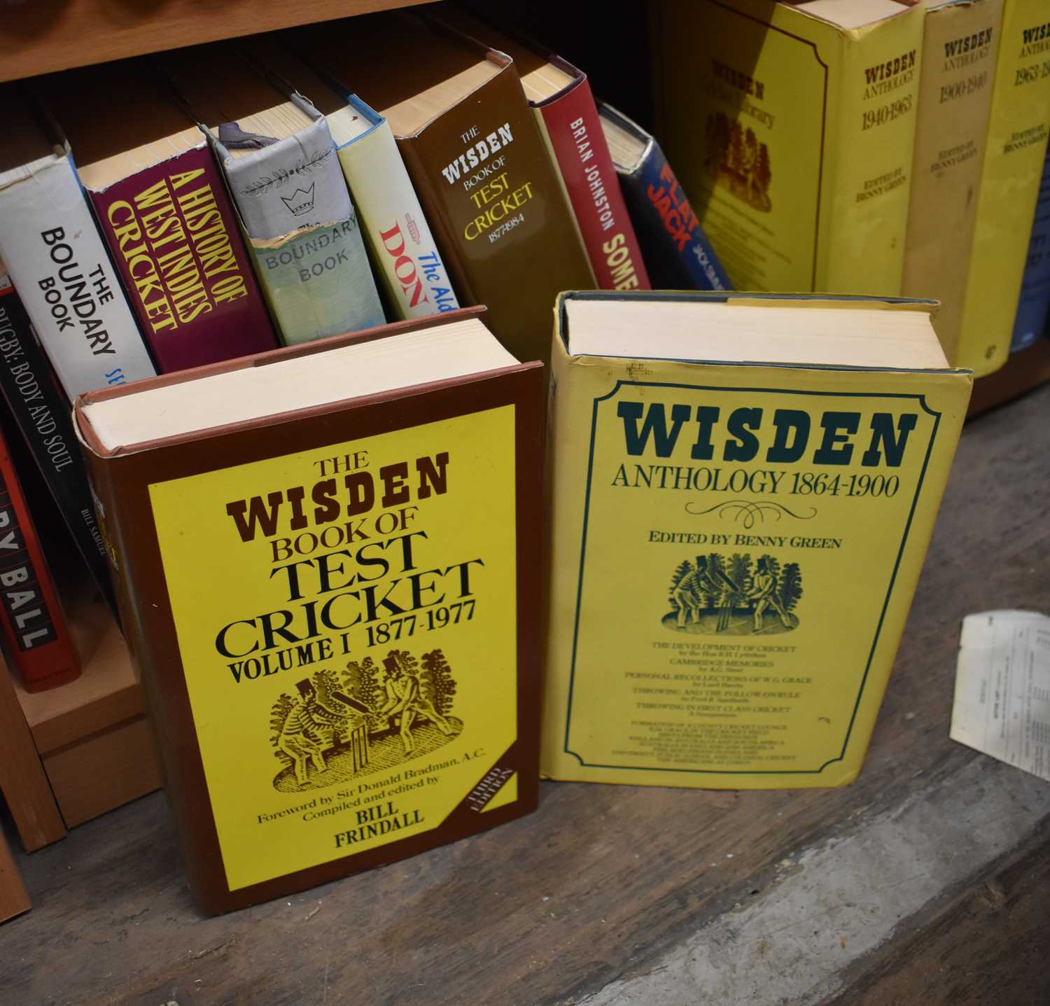 A quantity of vintage books relating to cricket, to include several copies of Wisden Anthology, - Image 2 of 2