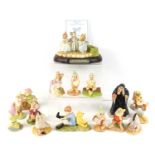 A group of boxed Beswick and Royal Doulton figures to include Mittens Tom Kitten & Moppet, Snow