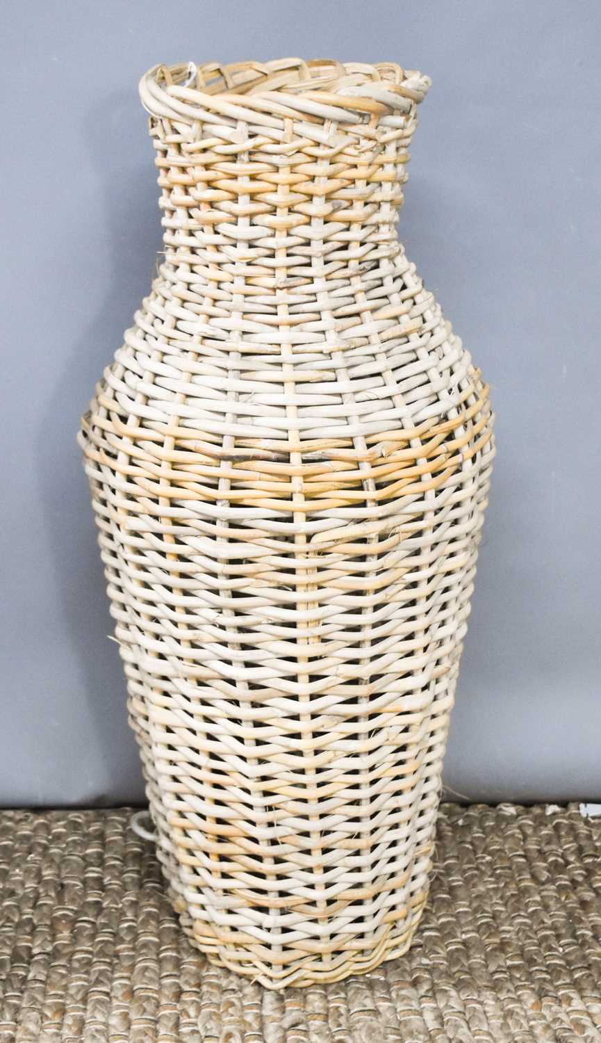 A vintage wicker eel basket, 72cm high. - Image 2 of 2