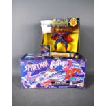 A vintage Toy-Biz "Spider-Man" Smythe attack vehicle in the original box together with Spider-Goblin