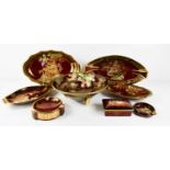 A collection of Carlton Ware Rouge Royale wares, including a bowl with three looped feet, and for