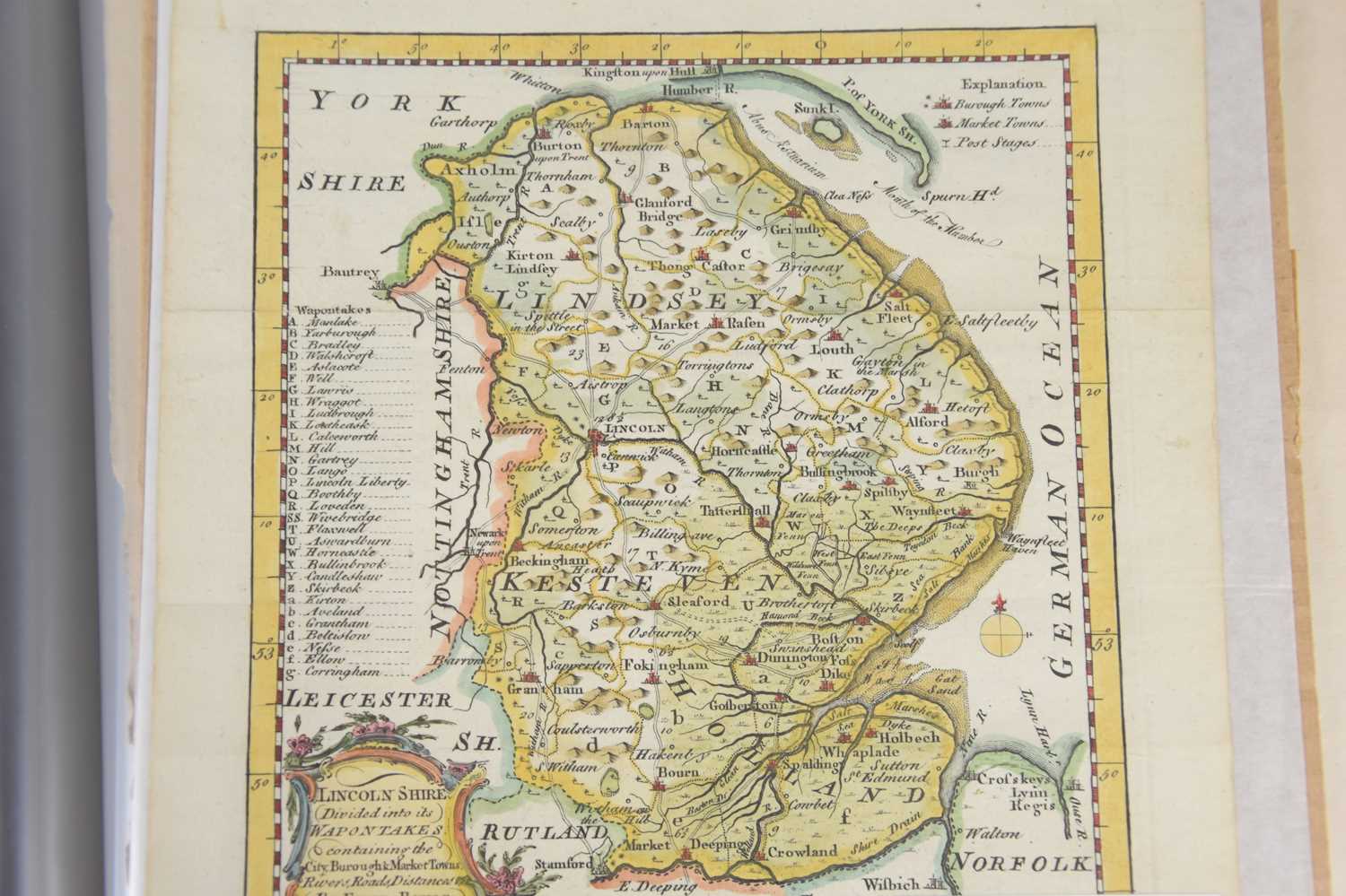 A group of 18th century and later maps, some examples hand coloured to include a map of Rutland sold - Image 2 of 3