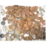 A group of GB and worldwide coinage to include some silver shillings, 1944 silver three pence,