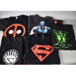 A group of collectable shirts to include a vintage Marvel Spiderman 2001 shirt, Deadpool T-shirt,