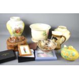 A group of vintage ceramics to include a Japanese bowl, Falcon ware jug, Japanese vase and other