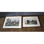 Russell Reeve (20th century): two watercolours, one of a rural scene together with another of a