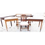 A group of antique furniture to include a swivel top card table, a 19th century mahogany baize lined