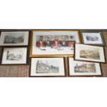 A selection of hunting prints, to include Snaffles, Alken (set of four) and Harry B Neilson