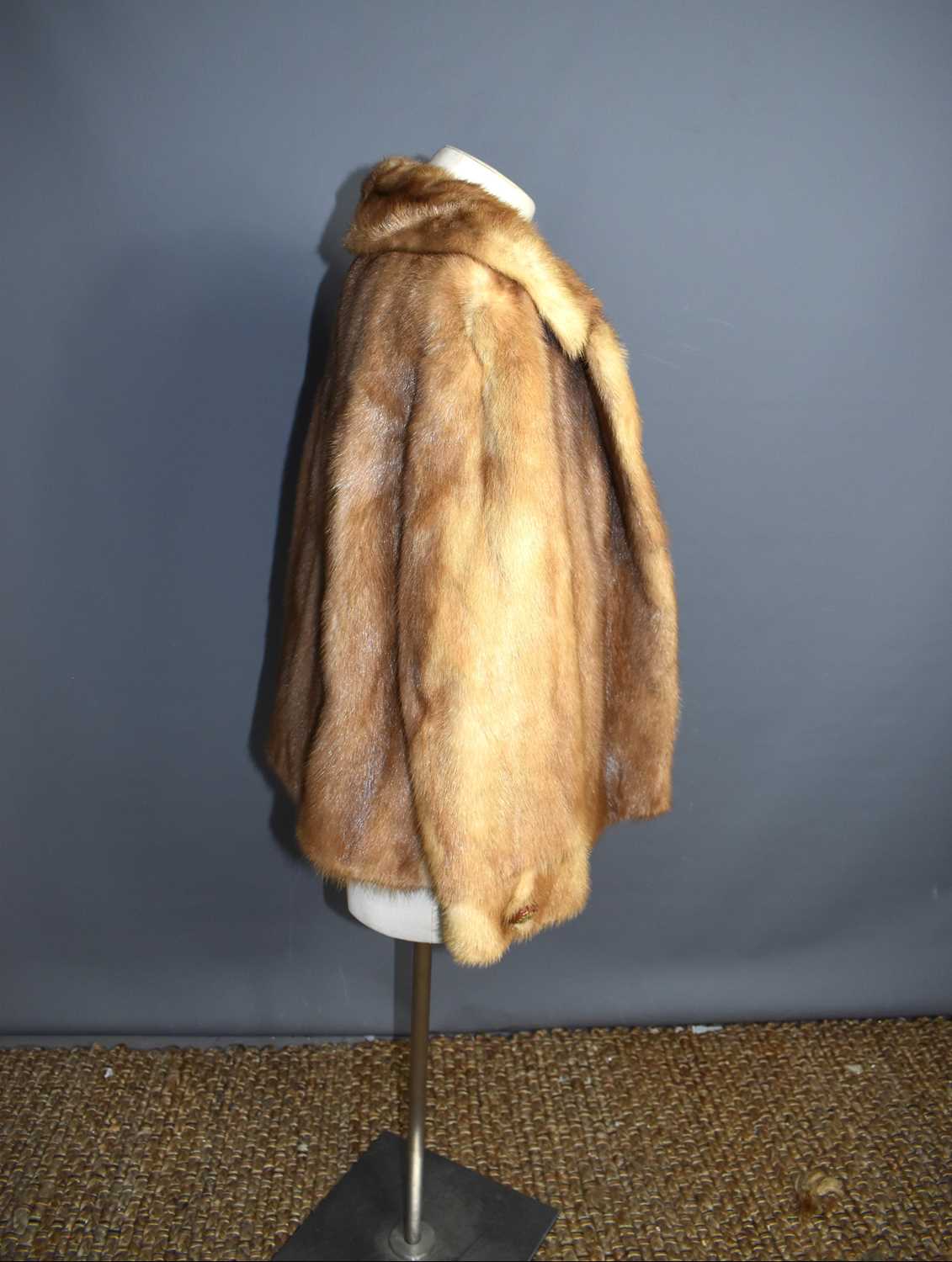 A 1970's black mink coat, together with a champagne coloured mink, a jacket, a fur collar and two - Image 6 of 10